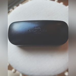 COACH Eyeglass Case Black Leather Hard Shell Sunglasses Holder Classic